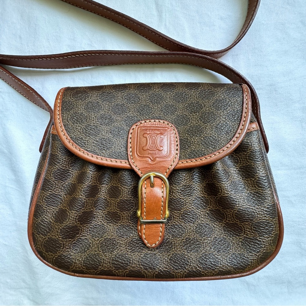Vintage Celine Macadam Crossbody Bag – Brown Monogram, Snap Flap, 90s Style - Picture 9 of 9
